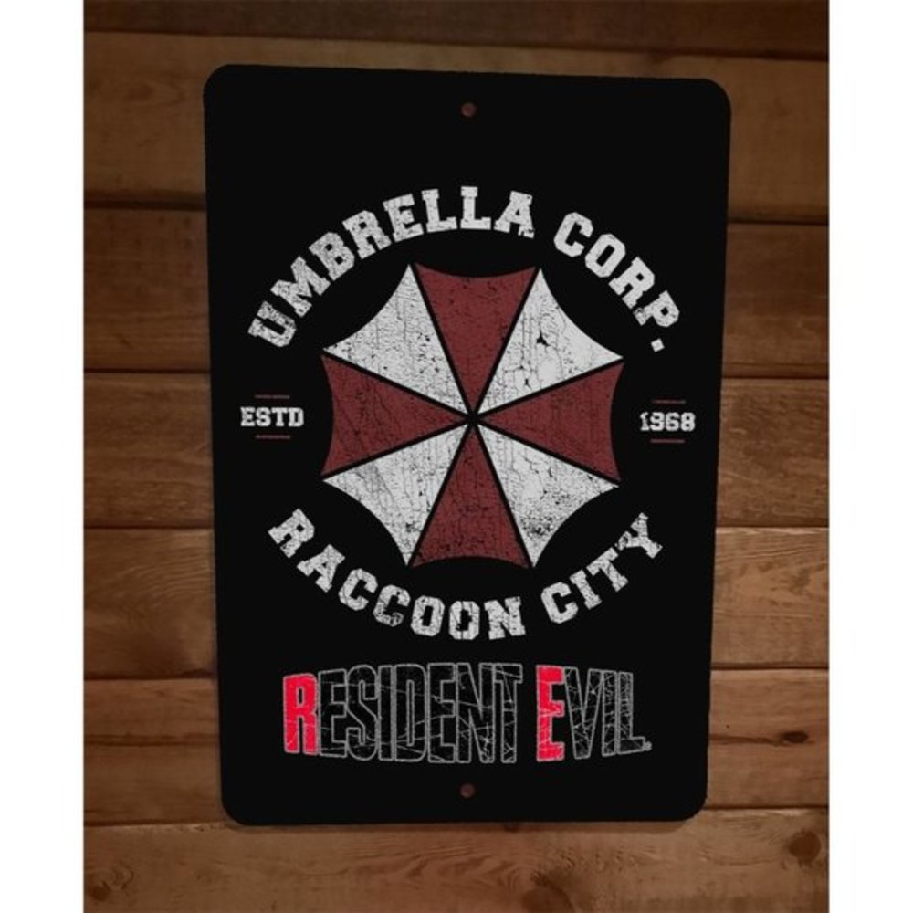 Umbrella Corporation Raccoon City 8x12 Metal Wall Sign Video Game Resident Evil